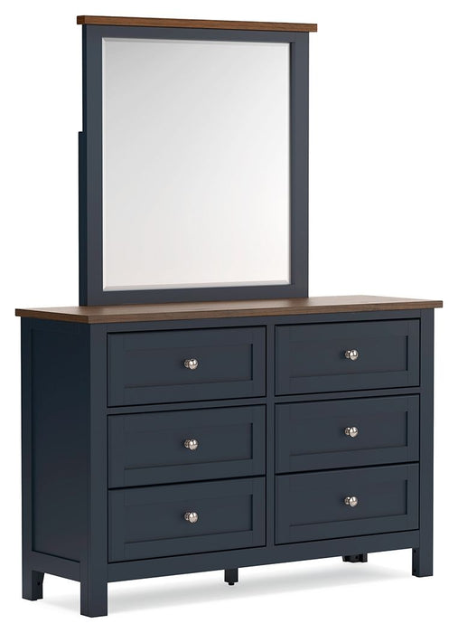 Landocken - Brown / Blue - Dresser and Mirror - Simple Home Plus