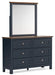Landocken - Brown / Blue - Dresser and Mirror - Simple Home Plus