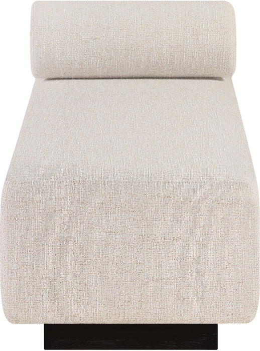 Zephyr - Linen Textured Fabric Upholstered Chaise - Painted Black Base - Simple Home Plus