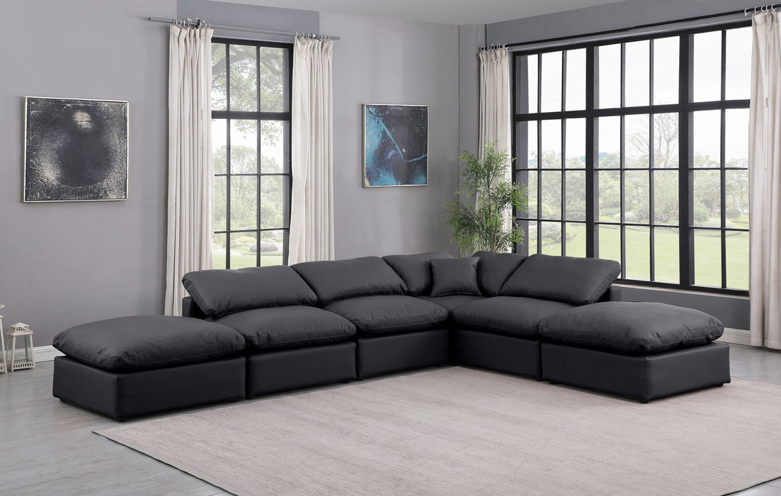 Indulge - Faux Leather 6 Piece Modular Armless Sectional - Simple Home Plus