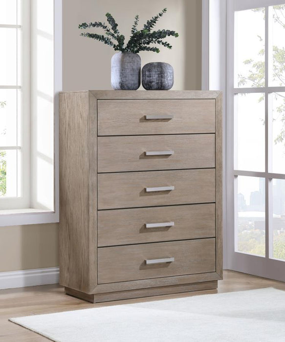 Kenora - 5-Drawer Bedroom Chest - Barley Brown - Simple Home Plus