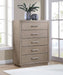 Kenora - 5-Drawer Bedroom Chest - Barley Brown - Simple Home Plus