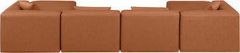 Cube - 6 Piece Modular Double Chaise Sectional - Cognac - Simple Home Plus