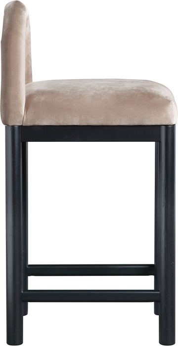 Conrad - Velvet Counter Stool With Black Legs - Simple Home Plus