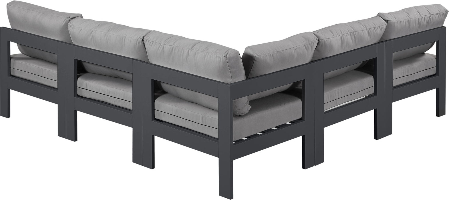 Nizuc - Outdoor Patio 5 Piece Modular Sectional With Gray Frame - Simple Home Plus