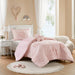 Gracie - Twin Floral Reversible Comforter Set With Flower Throw Pillow - Pink - Simple Home Plus