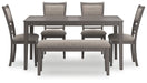 Wrenning - Gray - Dining Room Table Set (Set of 6) - Simple Home Plus
