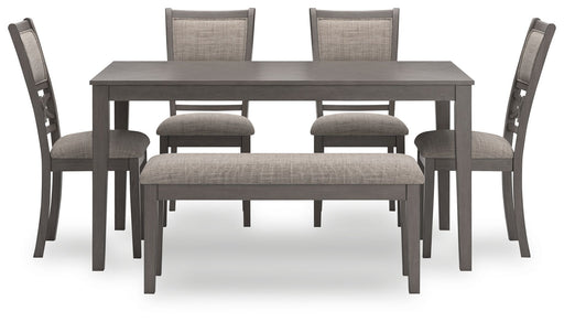 Wrenning - Gray - Dining Room Table Set (Set of 6) - Simple Home Plus