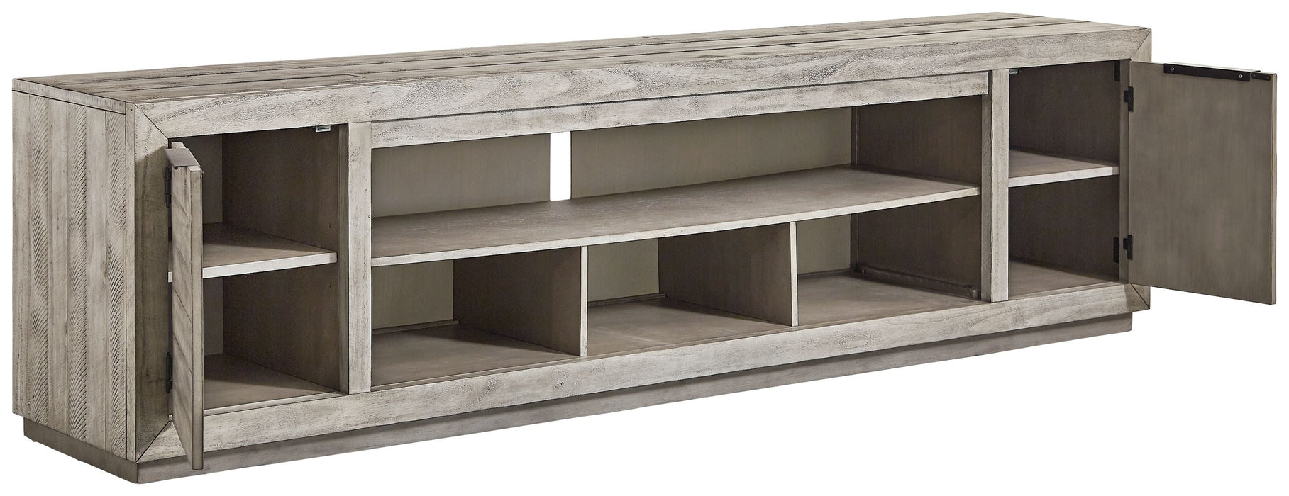Naydell - Gray - XL TV Stand w/Fireplace Option - Simple Home Plus