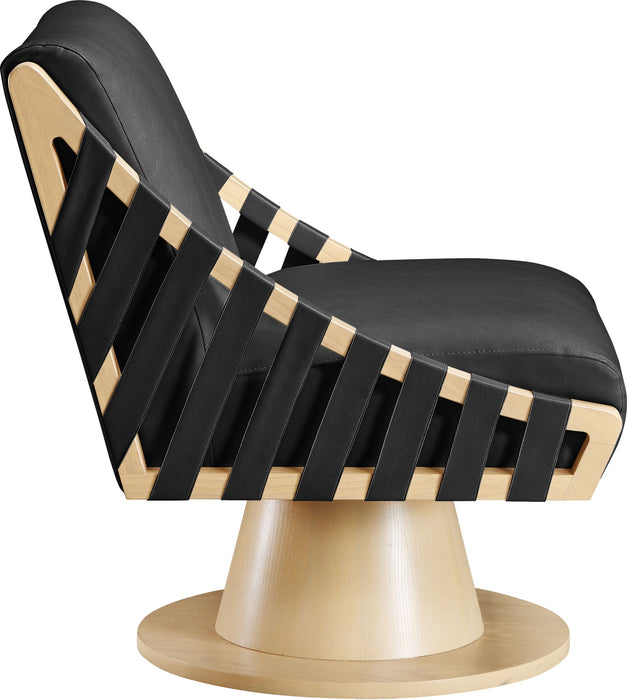 Millwin - Swivel Accent Chair With Natural Base - Simple Home Plus