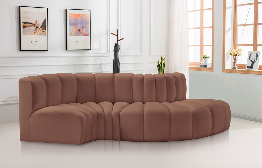 Arc - Faux Leather 4 Piece L-Shaped Modular Sofa - Simple Home Plus