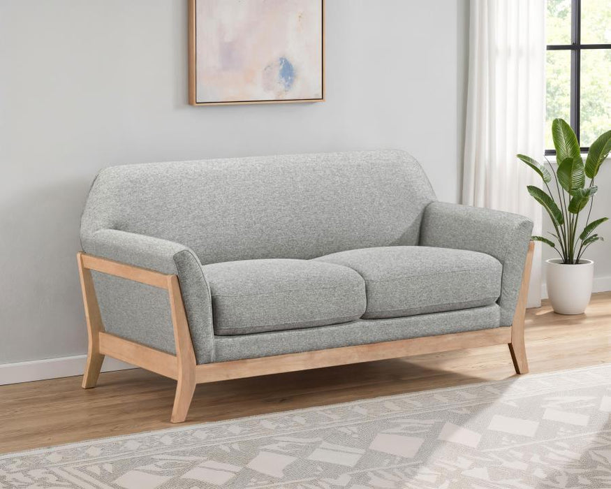 Vaughn - Fabric Upholstered Flared Arm Loveseat - Gray - Simple Home Plus