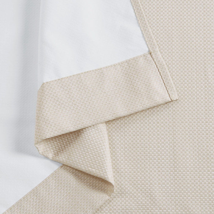 Galen - Basketweave Room Darkening Window Panel Pair - Ivory - Simple Home Plus