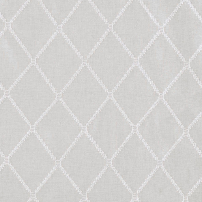 Irina - Diamond Sheer Embroidered Window Scarf - White - Simple Home Plus