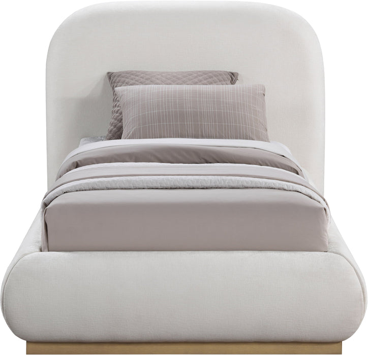 Vaughn - Chenille Bed With Natural Base - Simple Home Plus