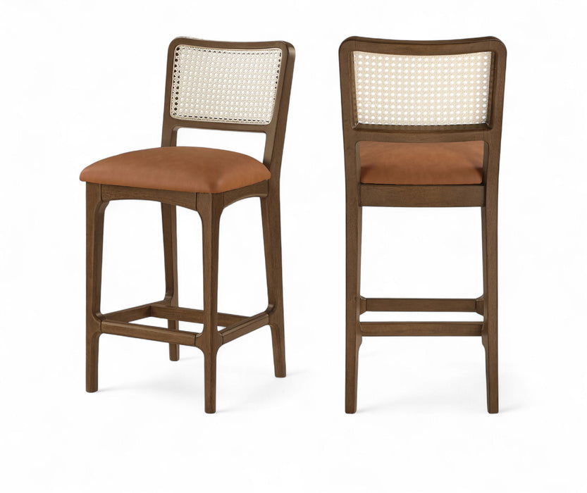 Atrium - Counter Stool With Brushed Brown Base (Set of 2) - Simple Home Plus