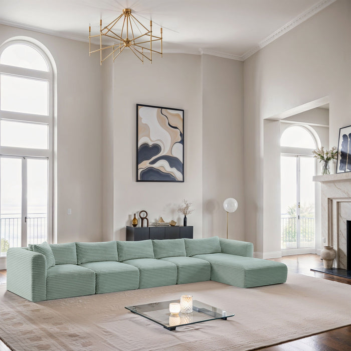 Shaggy - 5 Piece Modular Sectional With Chaise - Simple Home Plus