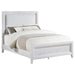 Marielle - California King Headboard Panel Bed - Distressed White - Simple Home Plus