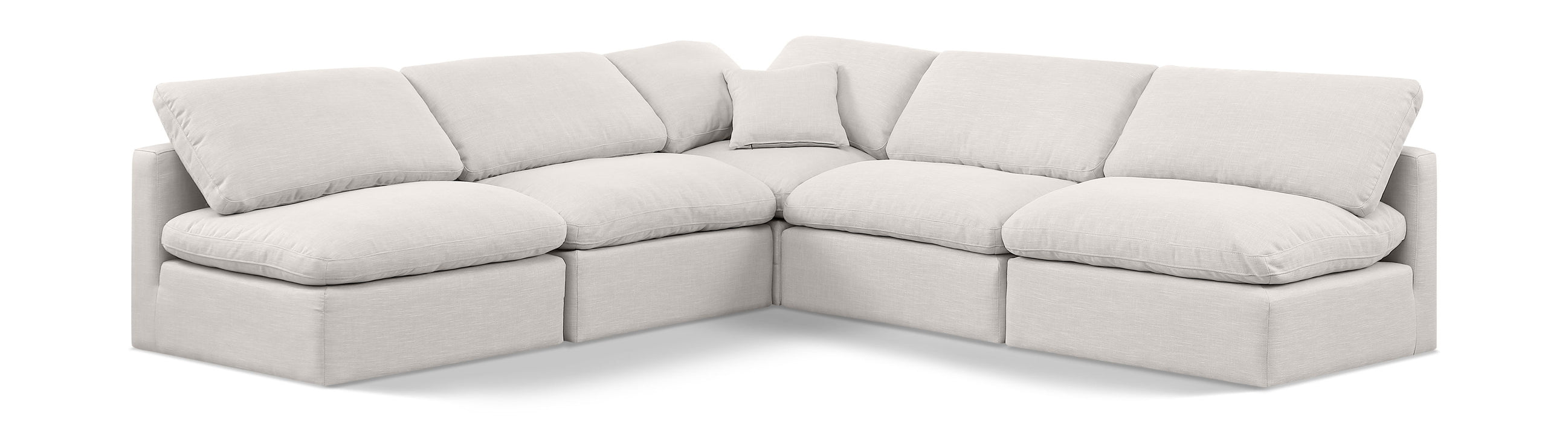 Indulge - Linen 5 Piece Modular Corner Armless Sectional - Simple Home Plus