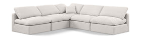 Indulge - Linen 5 Piece Modular Corner Armless Sectional - Simple Home Plus