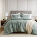 Mina - Full/Queen Waffle Weave Textured Comforter Set - Sage Green - Simple Home Plus