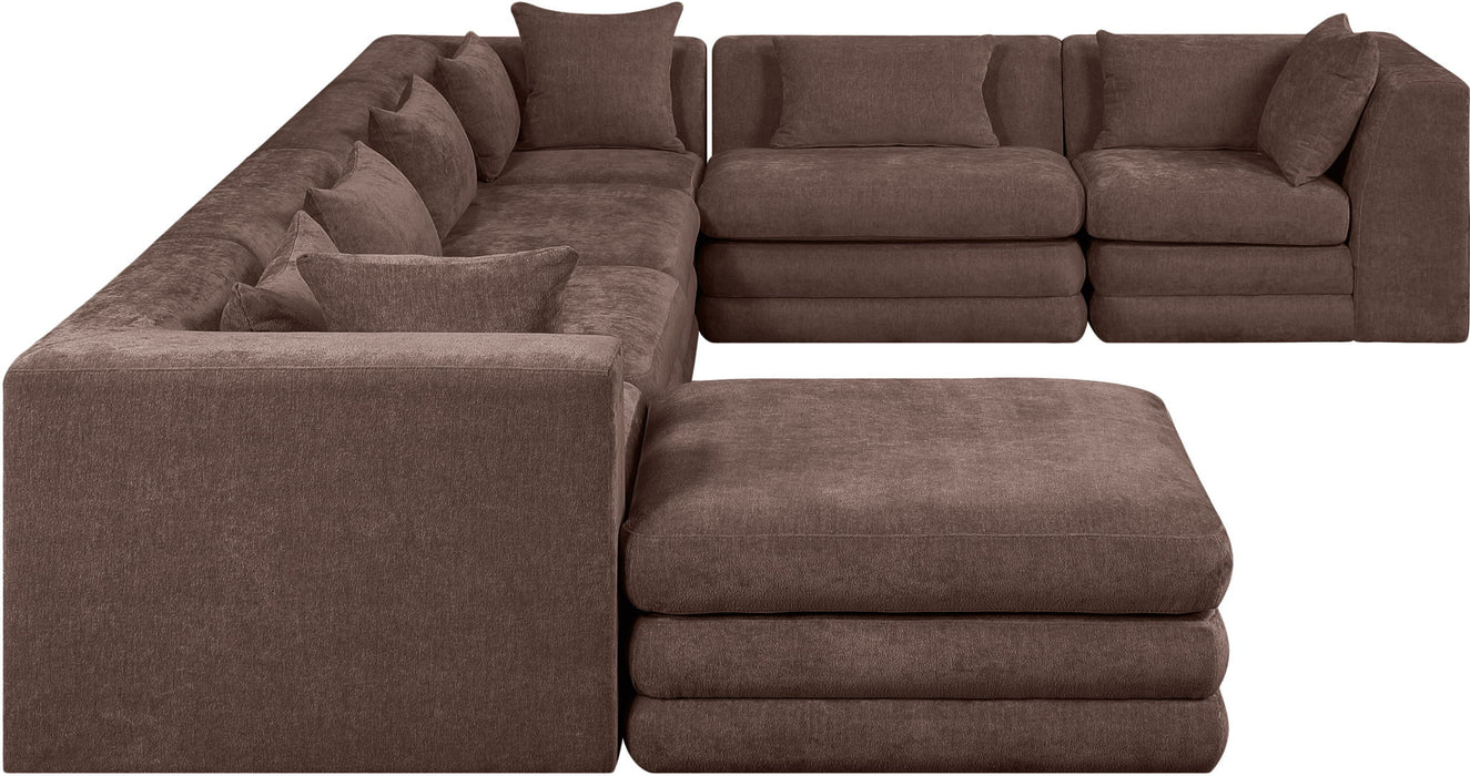 Stellar - 7 Piece Chenille Fabric Upholstered Modular Sectional - Simple Home Plus