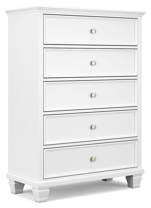 Fortman - White - Five Drawer Chest - Simple Home Plus