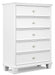 Fortman - White - Five Drawer Chest - Simple Home Plus