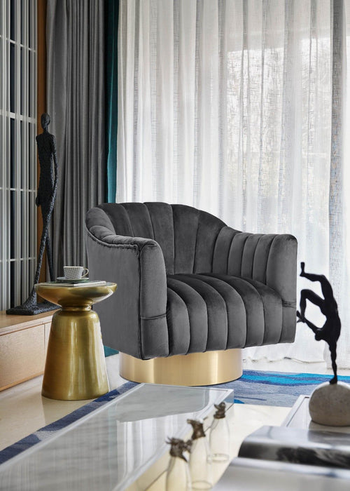 Farrah - Accent Chair with Gold Base - Simple Home Plus