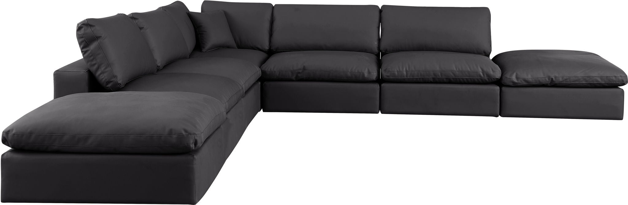 Comfy - 7 Piece Faux Leather Modular Corner Sectional - Simple Home Plus