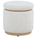 Remuda - Boucle Upholstered Round Storage Ottoman - Ivory - Simple Home Plus