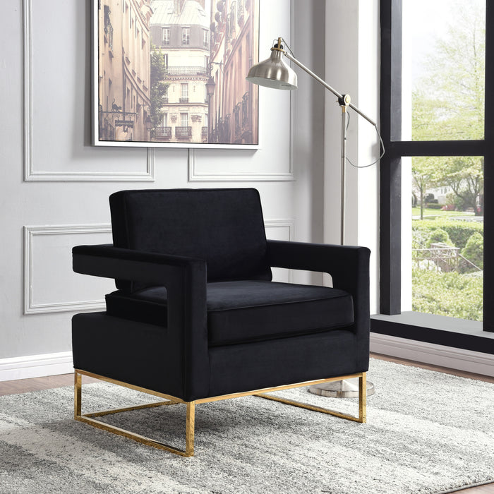 Noah - Accent Chair with Gold Legs - Simple Home Plus