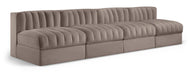 Rummi - Armless Velvet Performance Fabric Upholstered 4 Piece Modular Sofa - Simple Home Plus