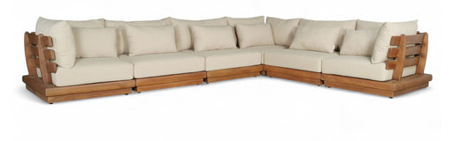 Mirella - 6 Piece Water Resistant Fabric Upholstered Outdoor Patio Modular Sectional - Simple Home Plus