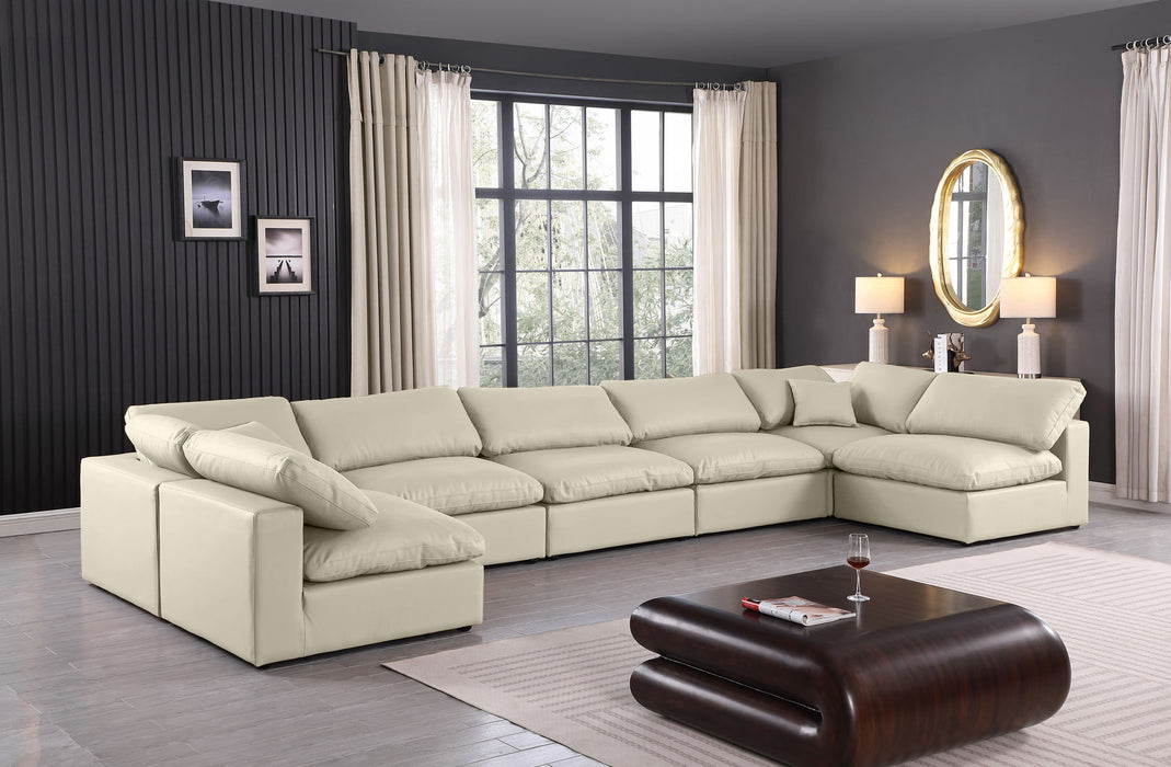 Comfy - 7 Piece Faux Leather Modular Armless Sectional - Simple Home Plus