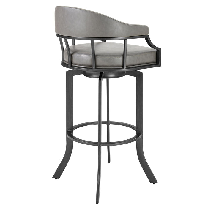 Pharaoh - Swivel Faux Leather Bar Stool - Mineral Finish