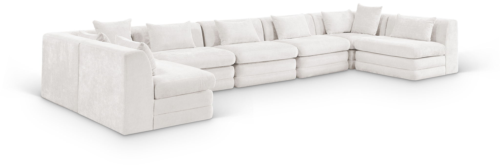 Stellar - 7 Piece Chenille Fabric Upholstered Modular Sectional - Simple Home Plus