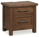 Kristiland - Two Drawer Night Stand - Warm Brown - Simple Home Plus