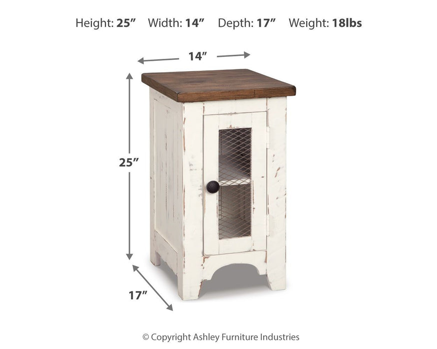 Wystfield - Chair Side End Table - White / Brown