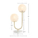 Zusa - Metal 2 Light Globe Table Lamp - Gold / White - Simple Home Plus