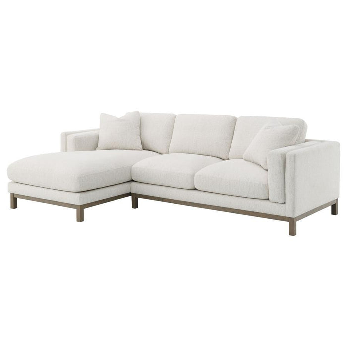 Geneva - Boucle Upholstered Sectional Chaise Sofa - Sand - Simple Home Plus