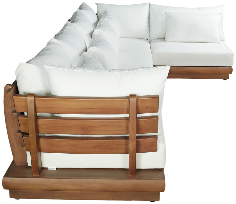 Mirella - 5 Piece Water Resistant Fabric Upholstered Outdoor Patio Modular Sectional - Simple Home Plus