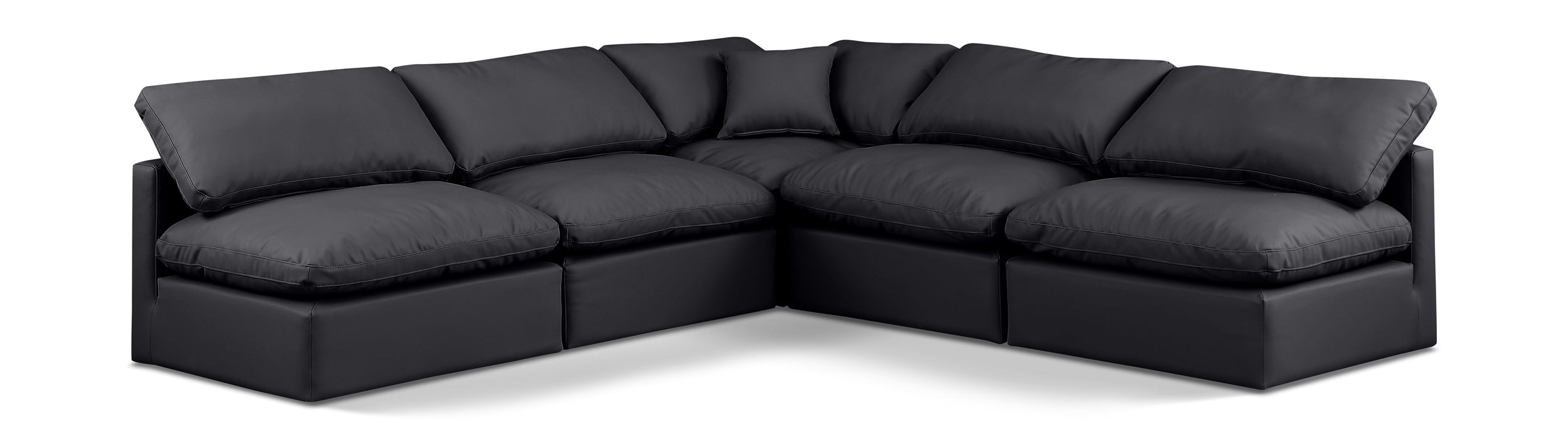 Indulge - Faux Leather 5 Piece Modular Corner Armless Sectional - Simple Home Plus
