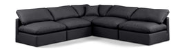 Indulge - Faux Leather 5 Piece Modular Corner Armless Sectional - Simple Home Plus