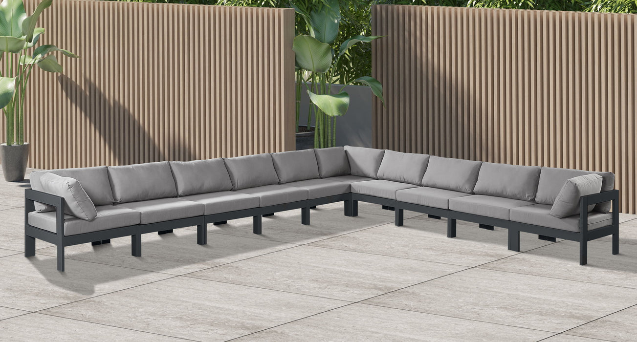 Nizuc - Outdoor Patio 10 Piece Modular Sectional With Gray Frame - Simple Home Plus