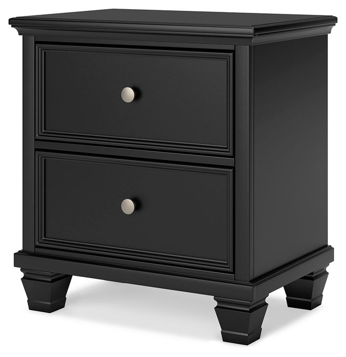 Lanolee - Black - Two Drawer Nightstand - Simple Home Plus
