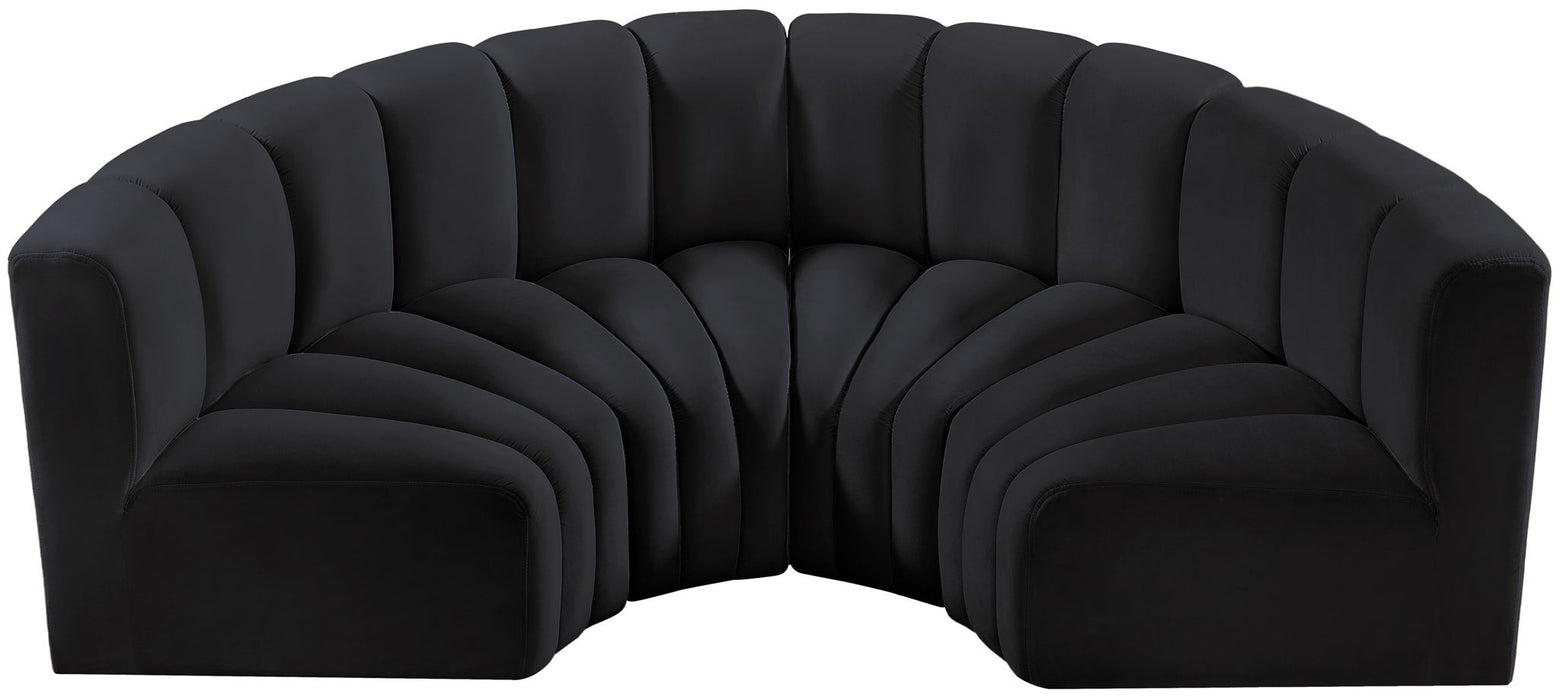 Arc - Velvet 4 Piece U-Shaped Modular Sofa