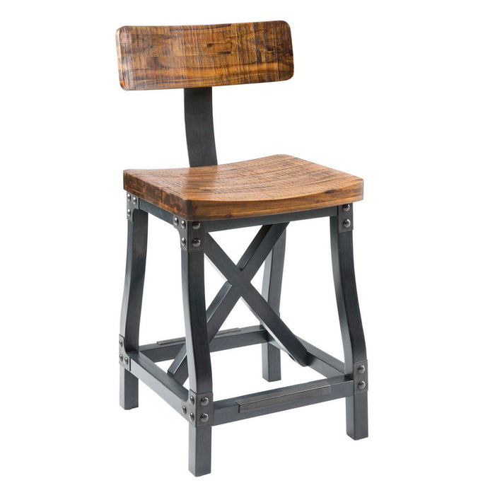 Lancaster - Counter Stool With Back - Amber - Simple Home Plus