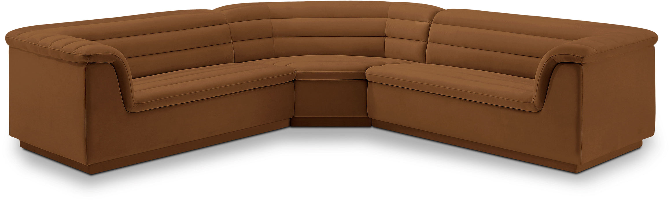 Cascade - Velvet Modular Sectional - Saddle - Simple Home Plus