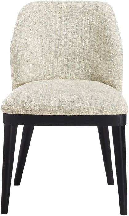 Valeo - Linen Textured Fabric Upholstered Dining Chair (Set of 2) - Painted Black Base - Simple Home Plus